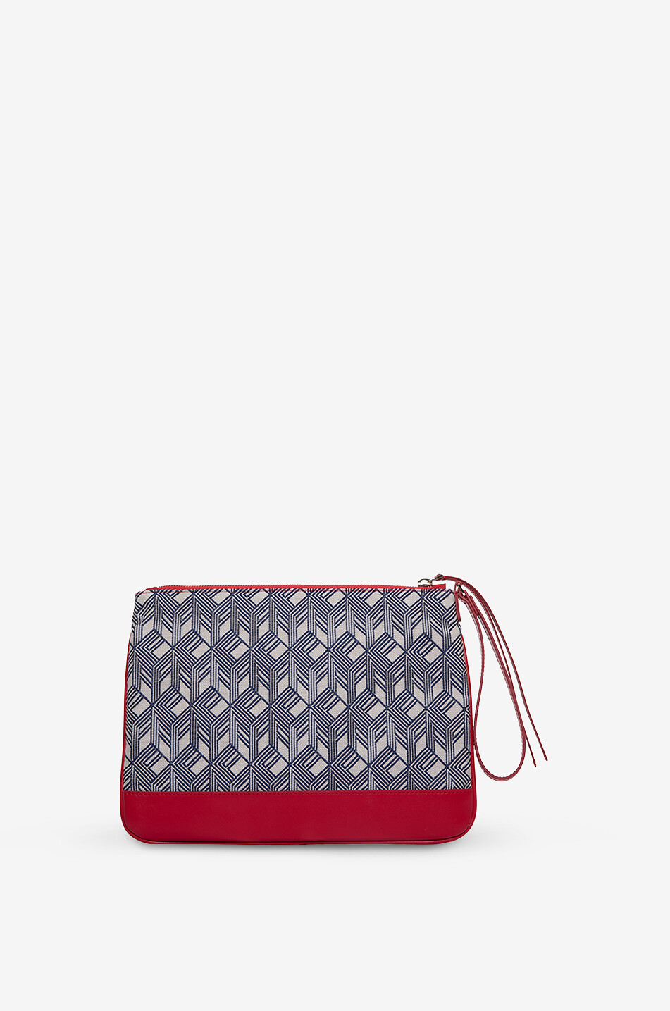 FABIANA FILIPPI Pochette en cuir et jacquard monogrammé Femme BLEU 1