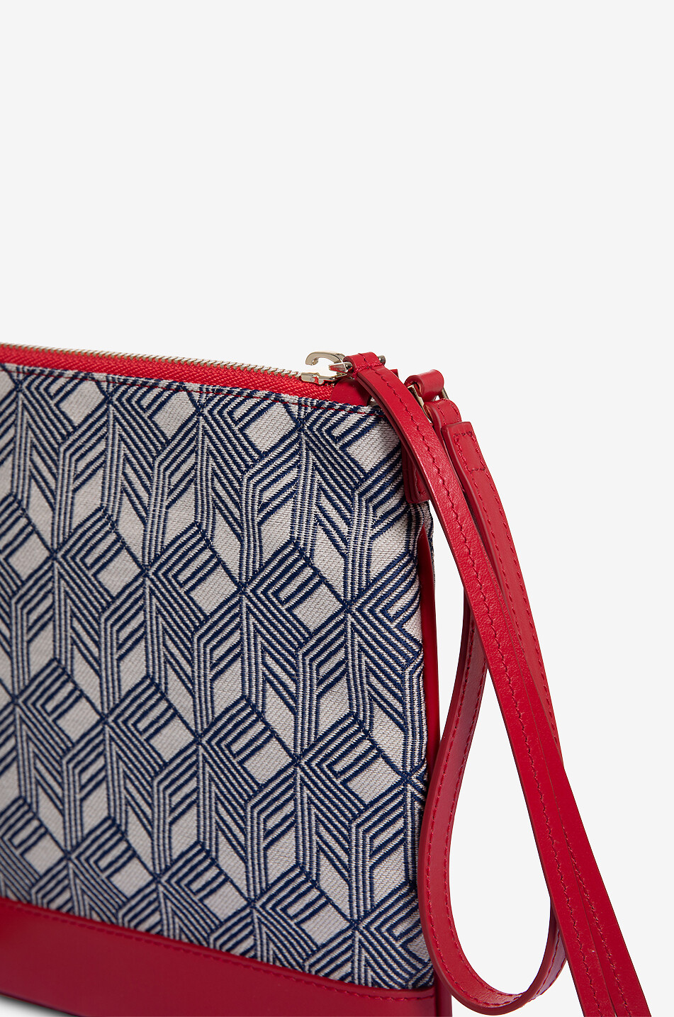 FABIANA FILIPPI Pochette en cuir et jacquard monogrammé Femme BLEU 5