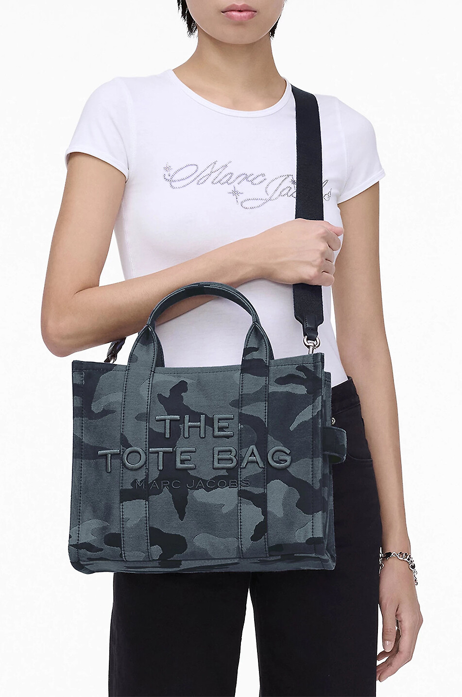 MARC JACOBS The Camo Jacquard Medium Tote canvas tote bag Women BLUE 3