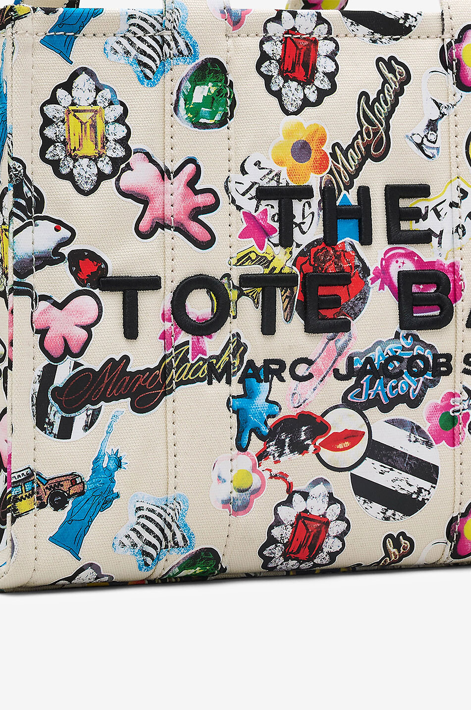MARC JACOBS Stoff-Shopper The Sticker Canvas Medium Tote Damen WEISS 5