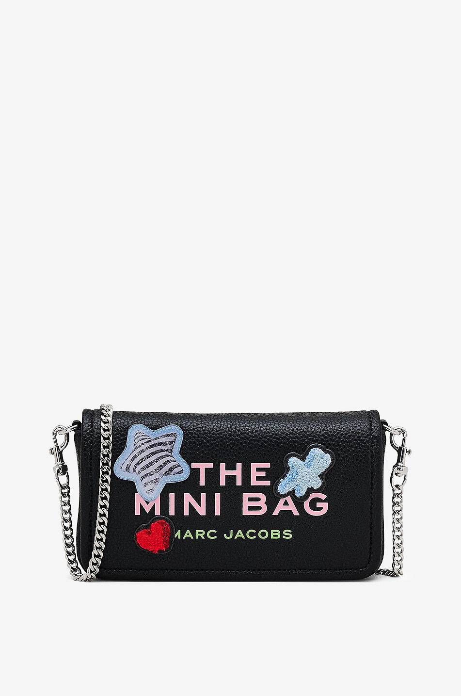 MARC JACOBS The Sticker Patch Mini grained leather shoulder bag Women BLACK 1