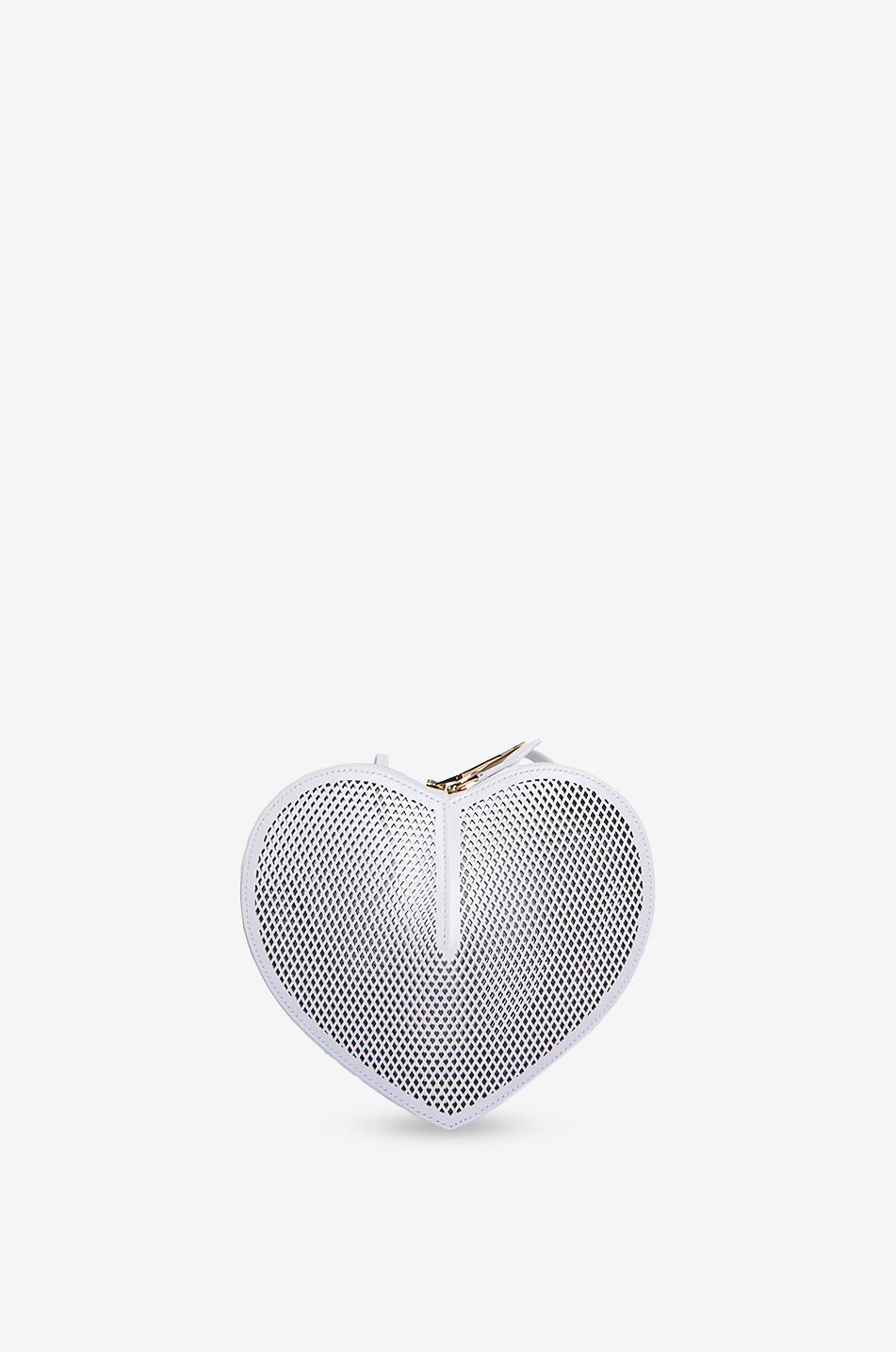 ALAÏA Le Coeur fishnet leather shoulder bag Women WHITE 1