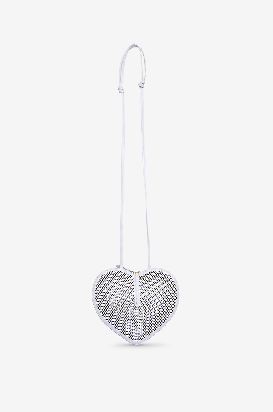 ALAÏA Le Coeur fishnet leather shoulder bag Women WHITE 3