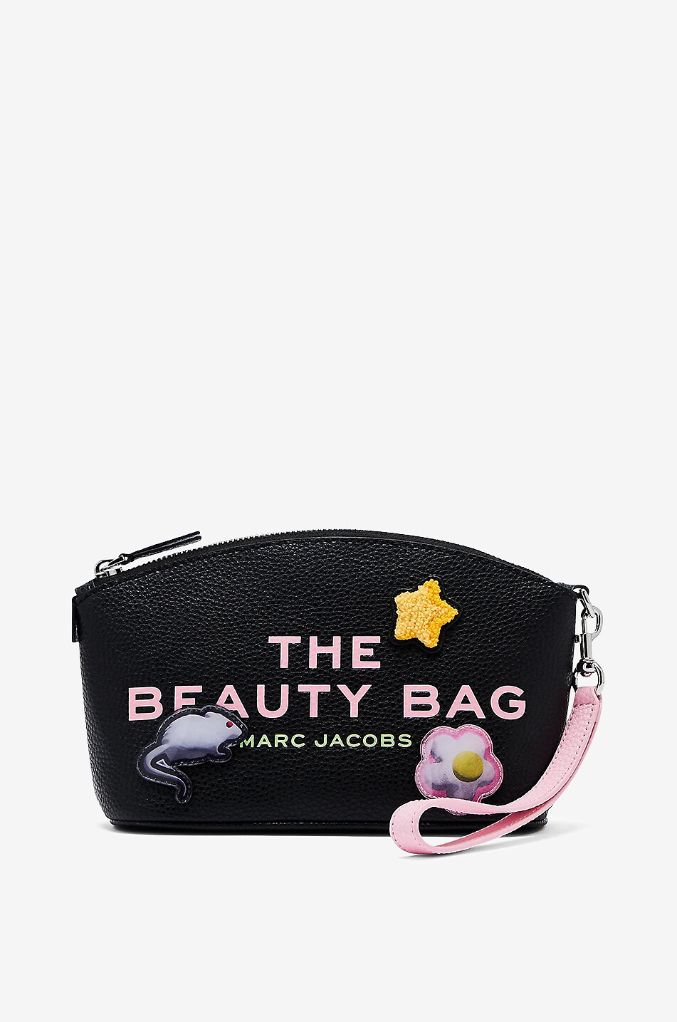 MARC JACOBS The Sticker Patch grained leather beauty bag Women BLACK 1