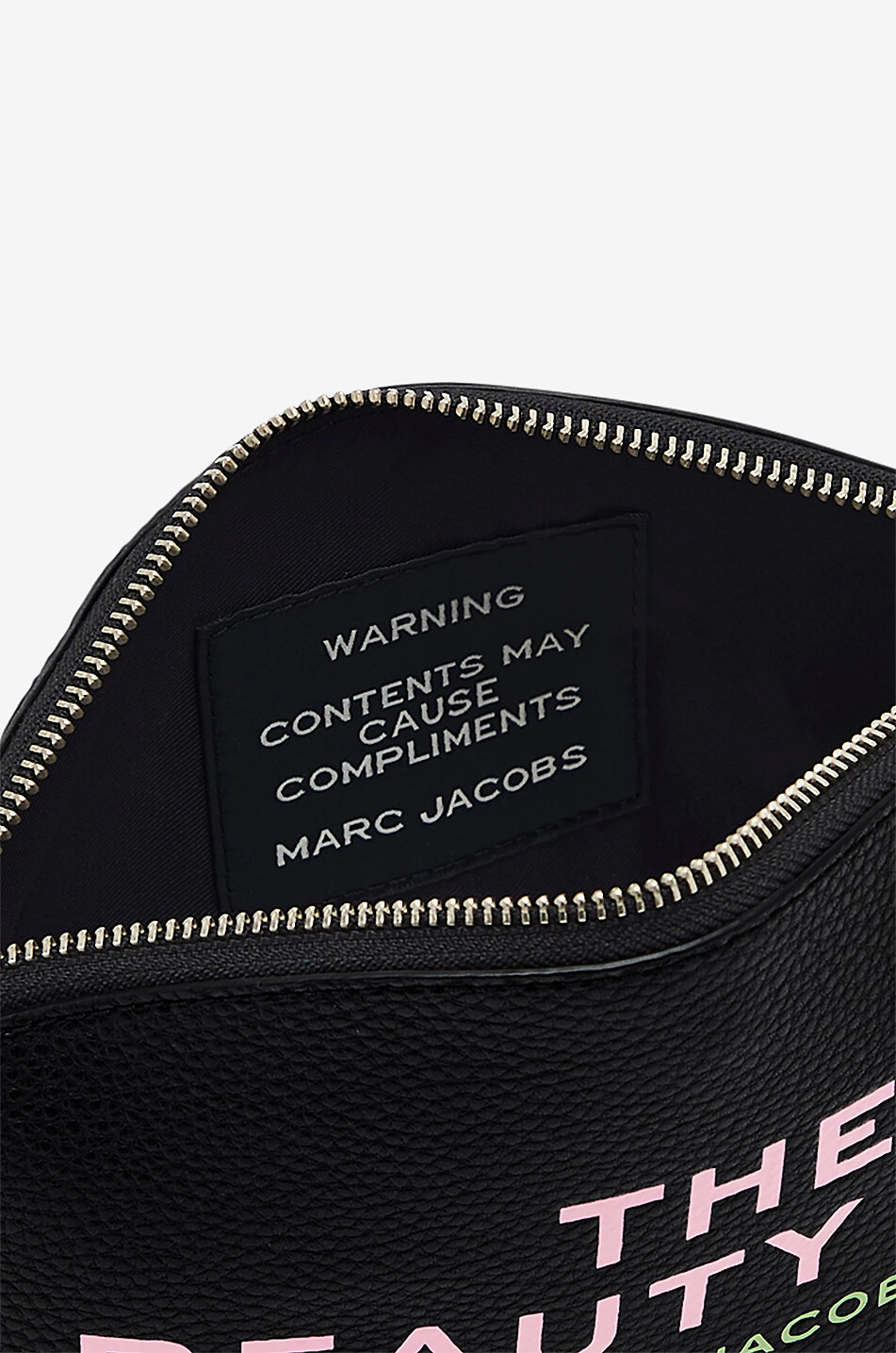 MARC JACOBS The Sticker Patch grained leather beauty bag Women BLACK 3