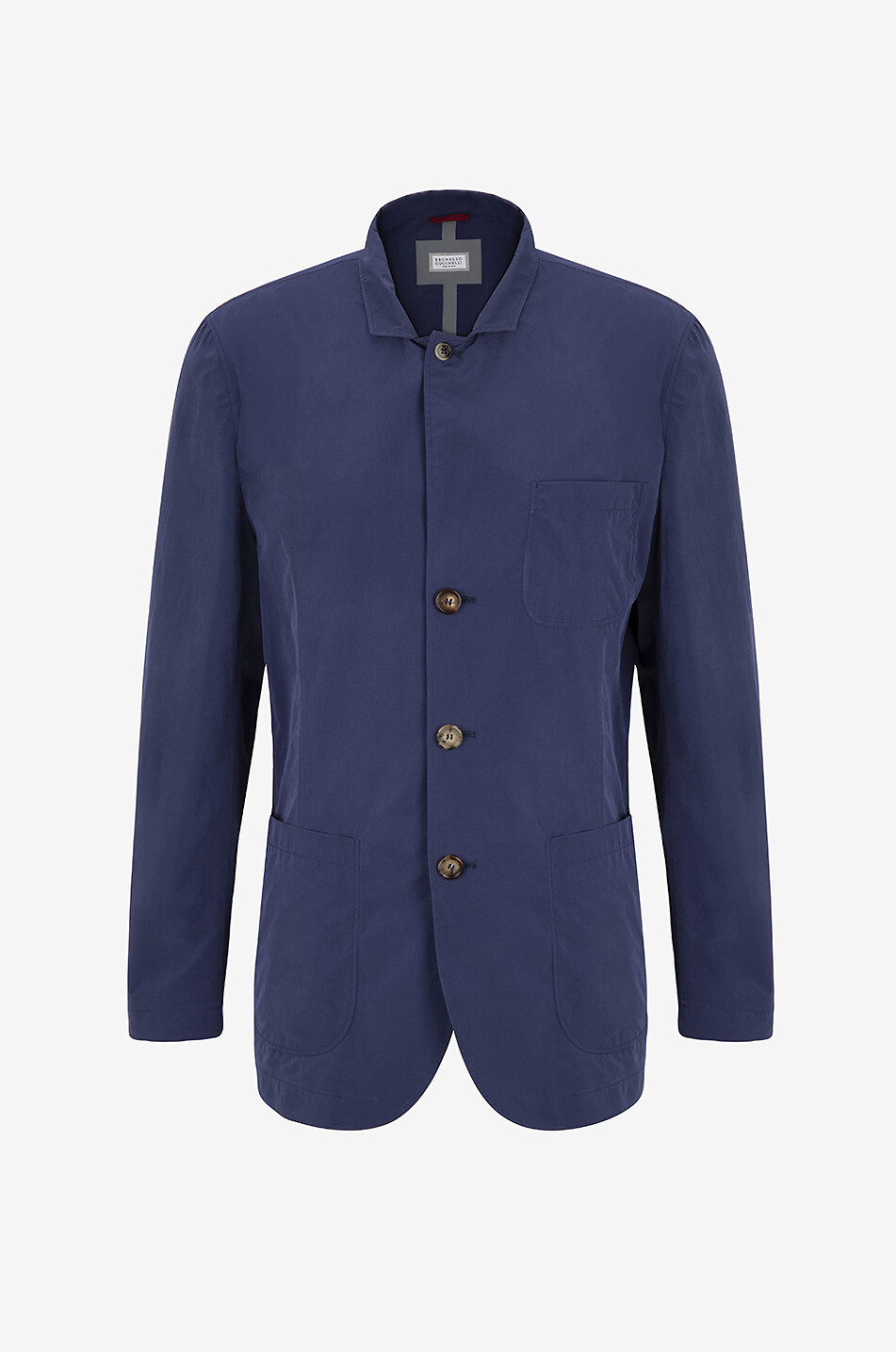 BRUNELLO CUCINELLI Einreihiger Blazer aus Mikrofaser Herren DUNKELBLAU 1