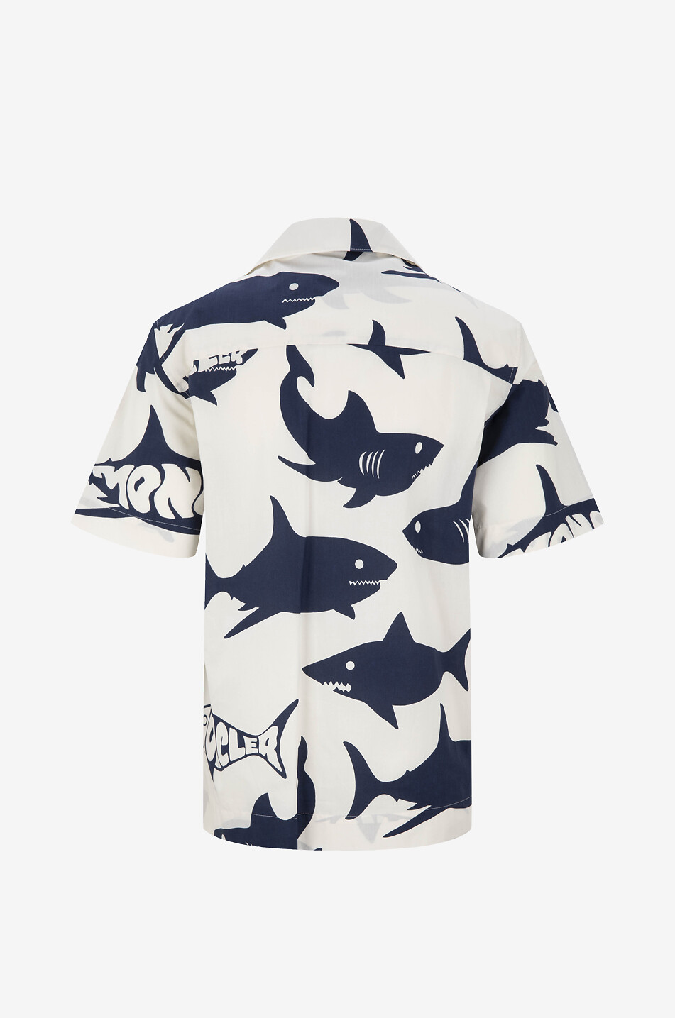 MONCLER Shark printed short-sleeved poplin shirt Men EGGSHELL 2
