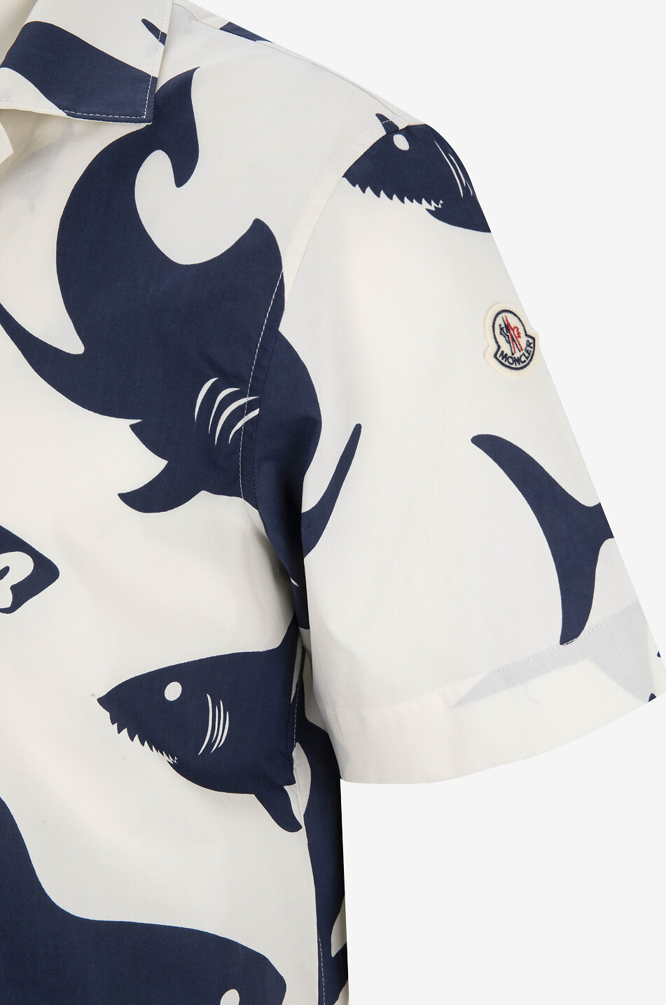 MONCLER Shark printed short-sleeved poplin shirt Men EGGSHELL 3