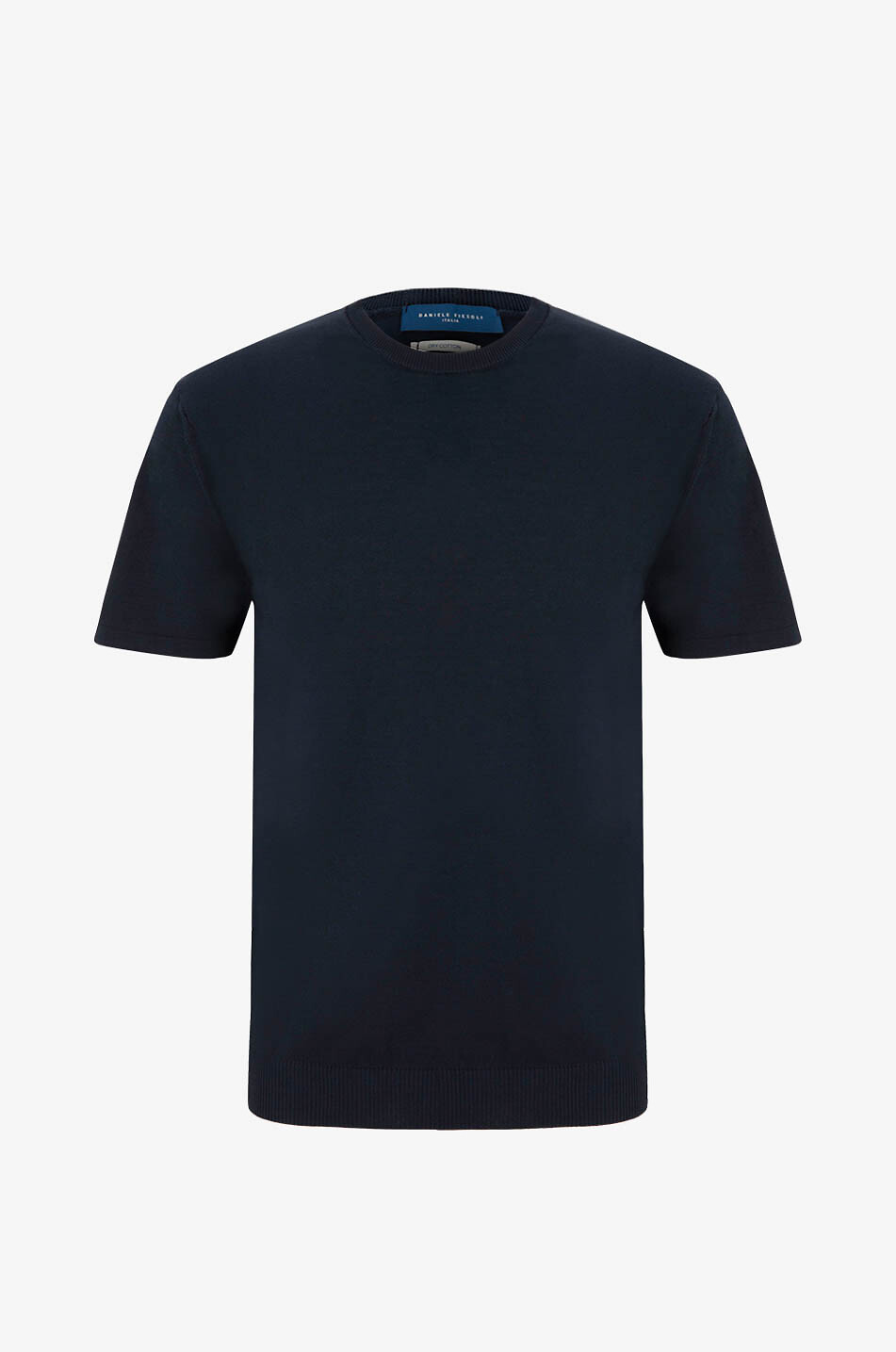 DANIELE FIESOLI Cotton short-sleeved T-shirt Men DARK BLUE 1