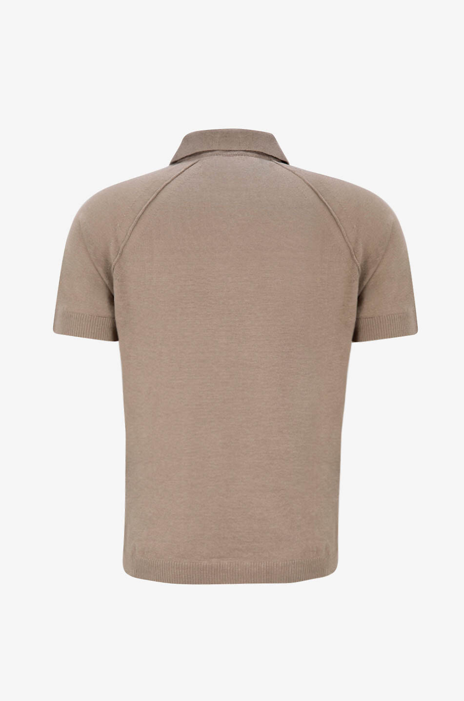DANIELE FIESOLI Linen polo shirt with short raglan sleeves Men [akeneo-beigefonce] 2