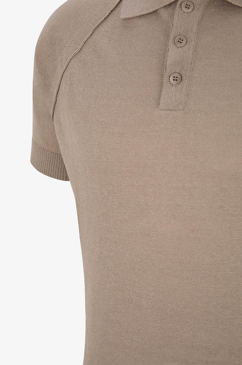 DANIELE FIESOLI Linen polo shirt with short raglan sleeves Men [akeneo-beigefonce] 3