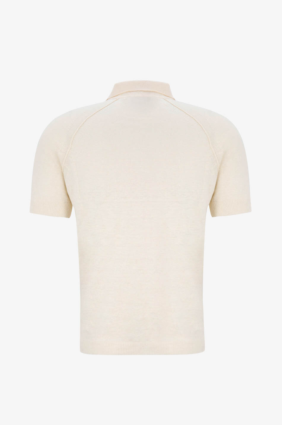 DANIELE FIESOLI Linen polo shirt with short raglan sleeves Men EGGSHELL 2
