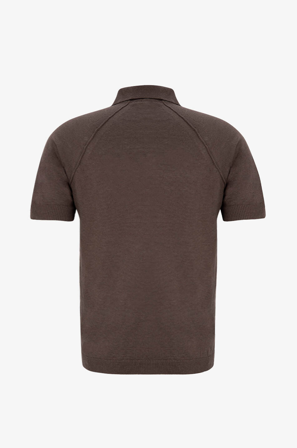 DANIELE FIESOLI Linen polo shirt with short raglan sleeves Men BROWN 2