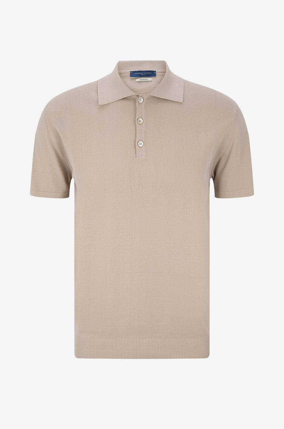 DANIELE FIESOLI Cotton short-sleeved polo shirt Men BEIGE 1
