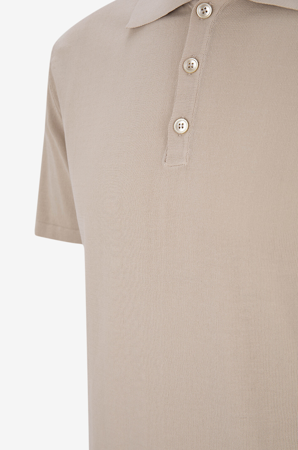 DANIELE FIESOLI Cotton short-sleeved polo shirt Men BEIGE 3