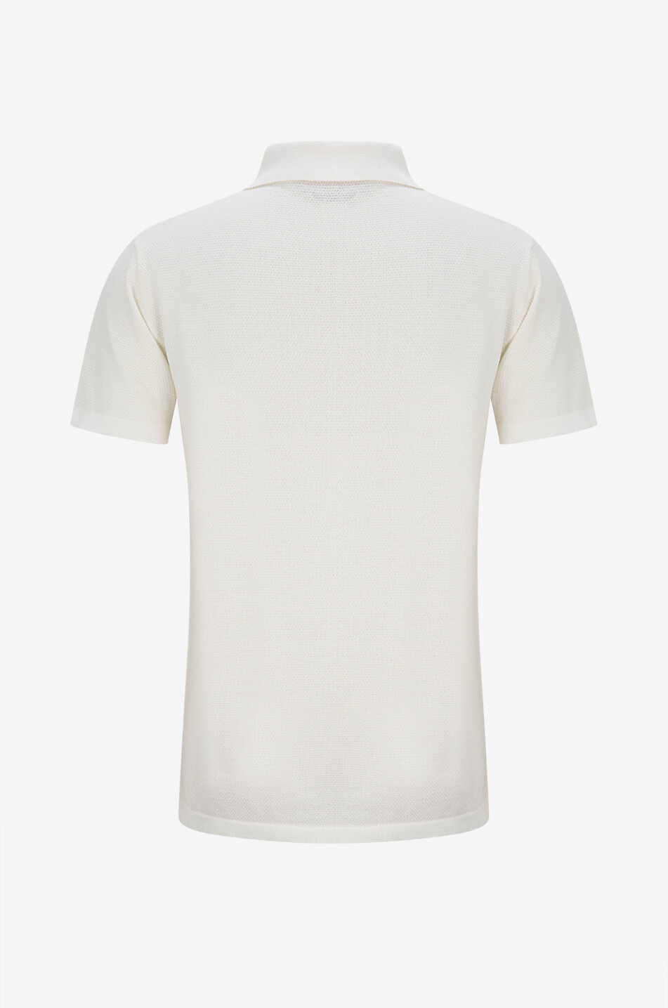 Polo texturé à manches courtes en coton