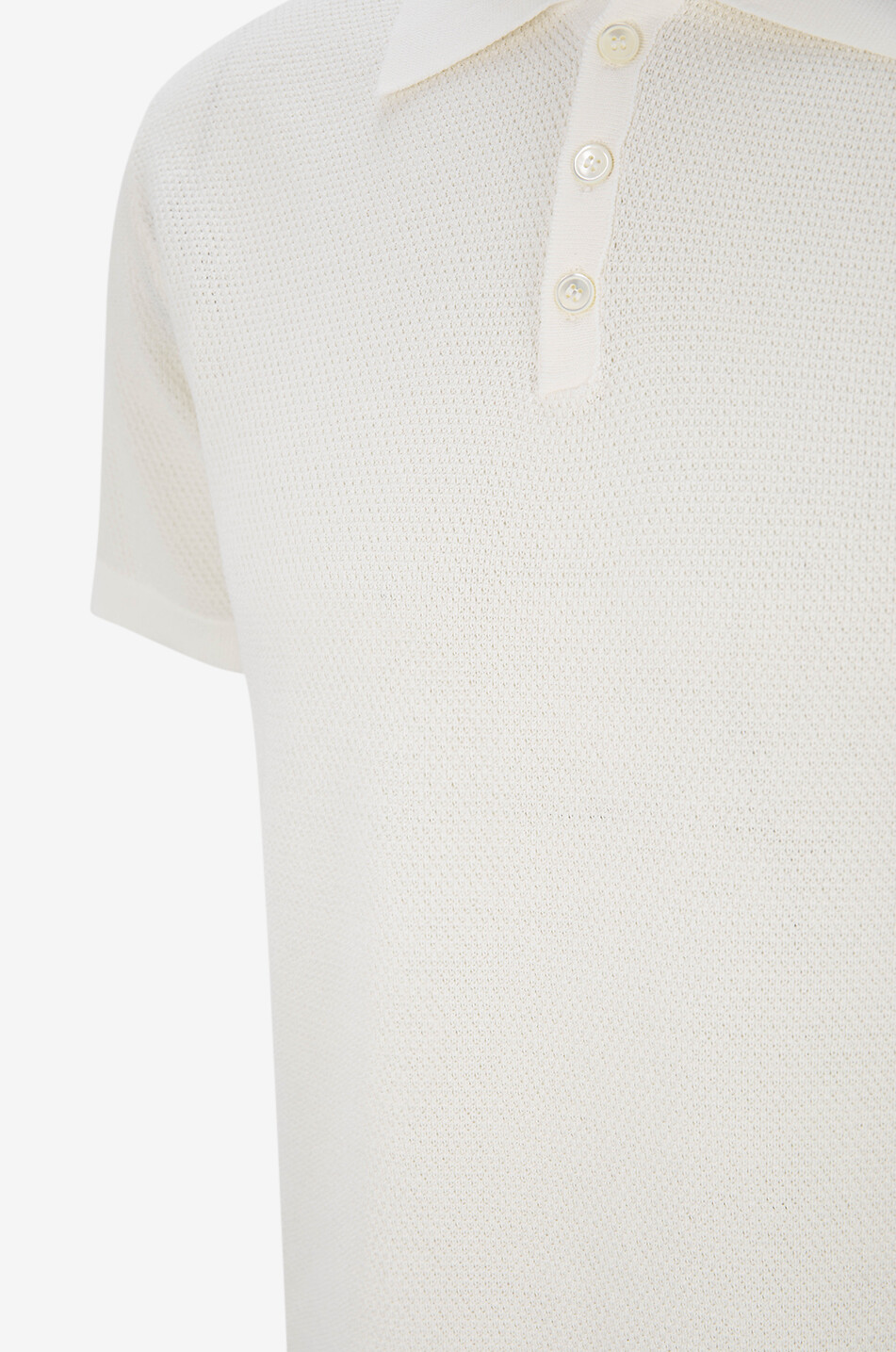 Polo texturé à manches courtes en coton
