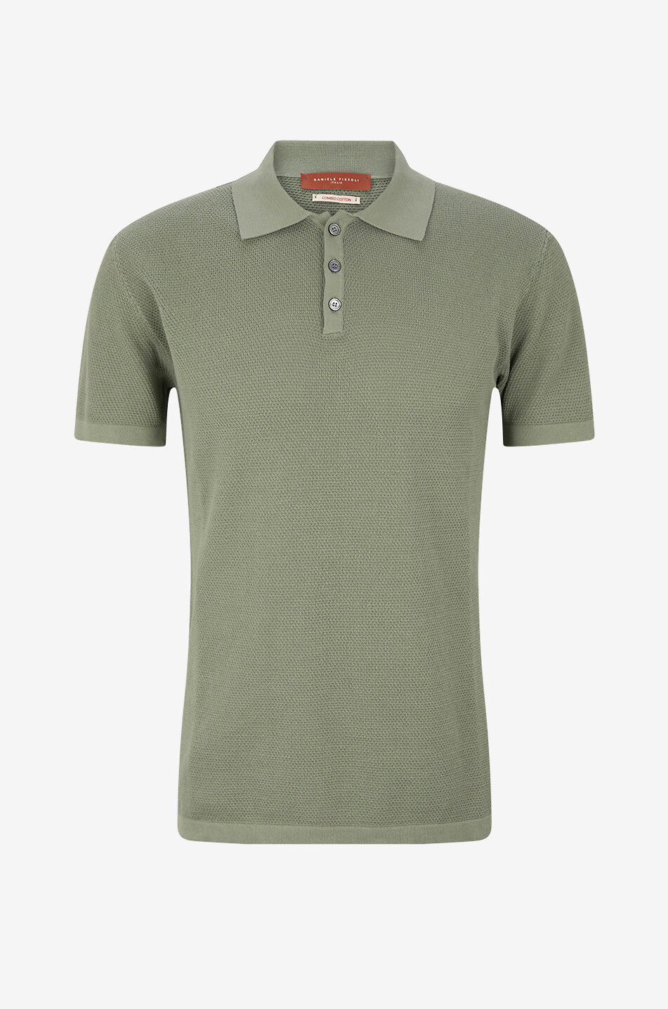 Kurzärmliges texturiertes Poloshirt aus Baumwolle