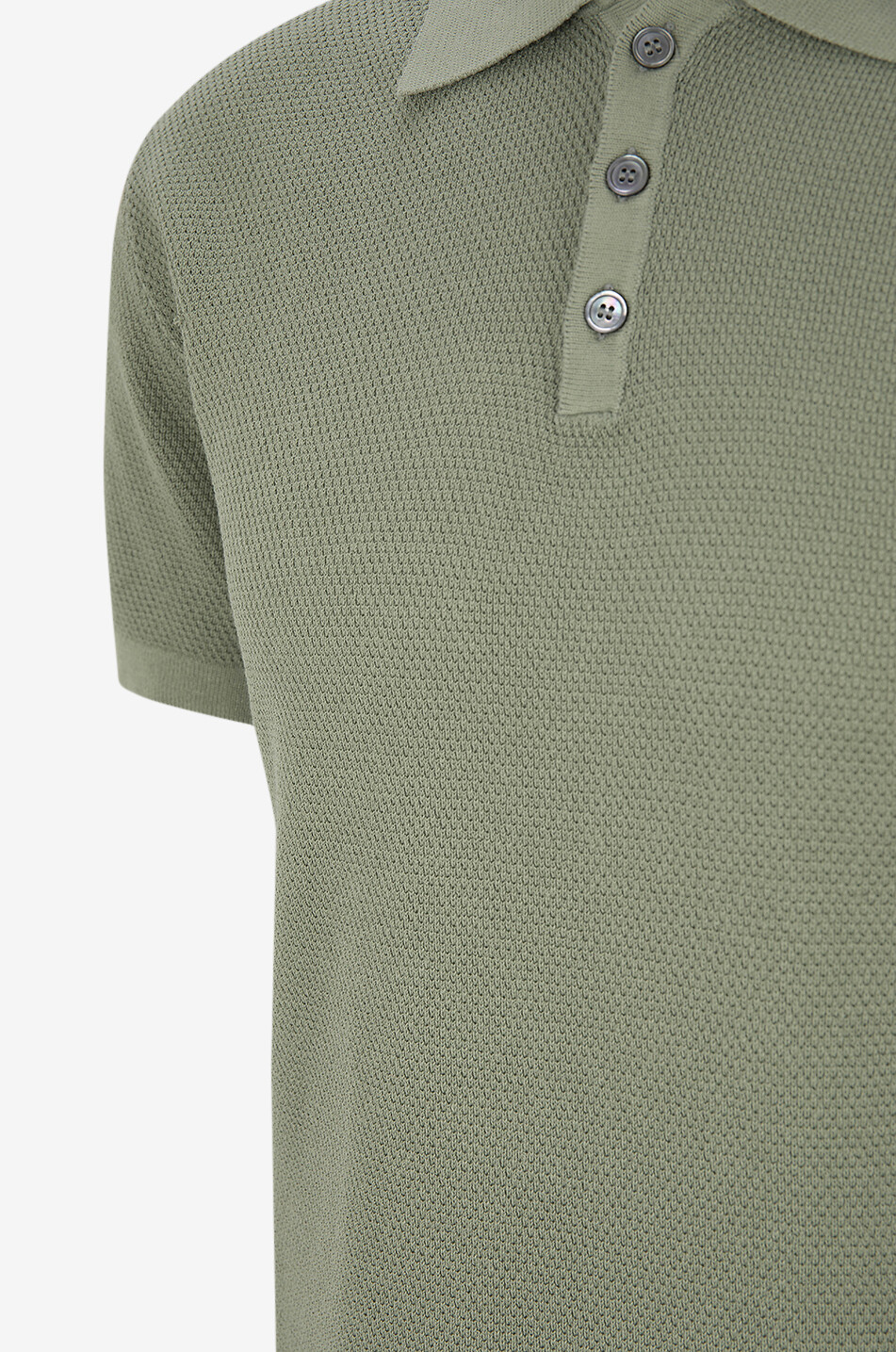 Kurzärmliges texturiertes Poloshirt aus Baumwolle