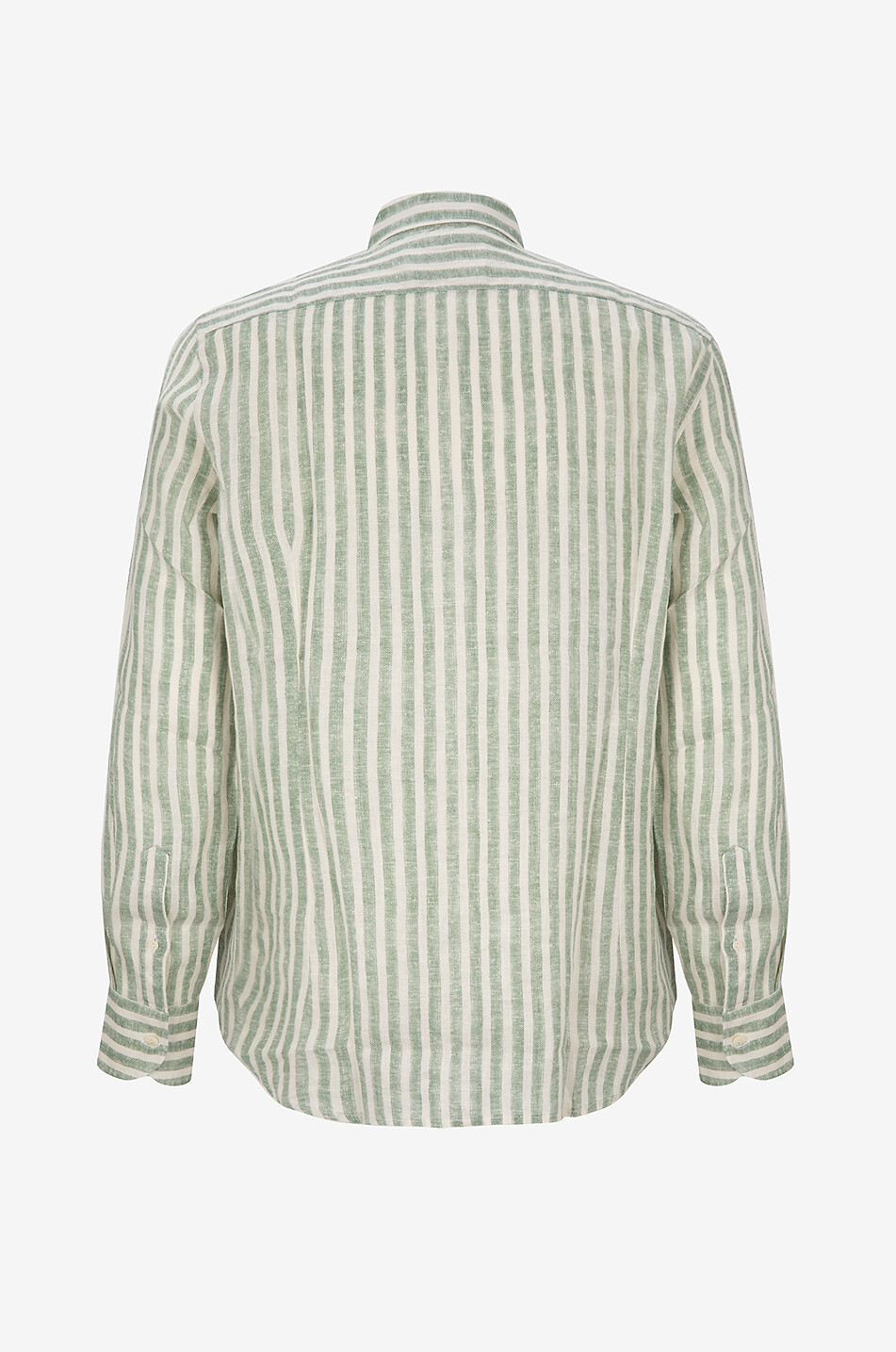 MC2 SAINT BARTH Chemise rayée à manches longues en lin Pamplona Homme VERT 2