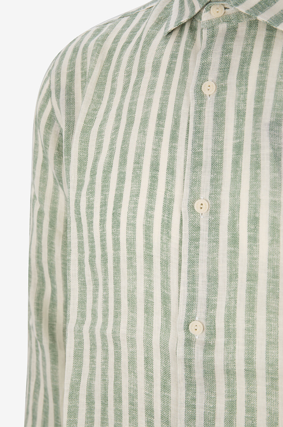 MC2 SAINT BARTH Chemise rayée à manches longues en lin Pamplona Homme VERT 3