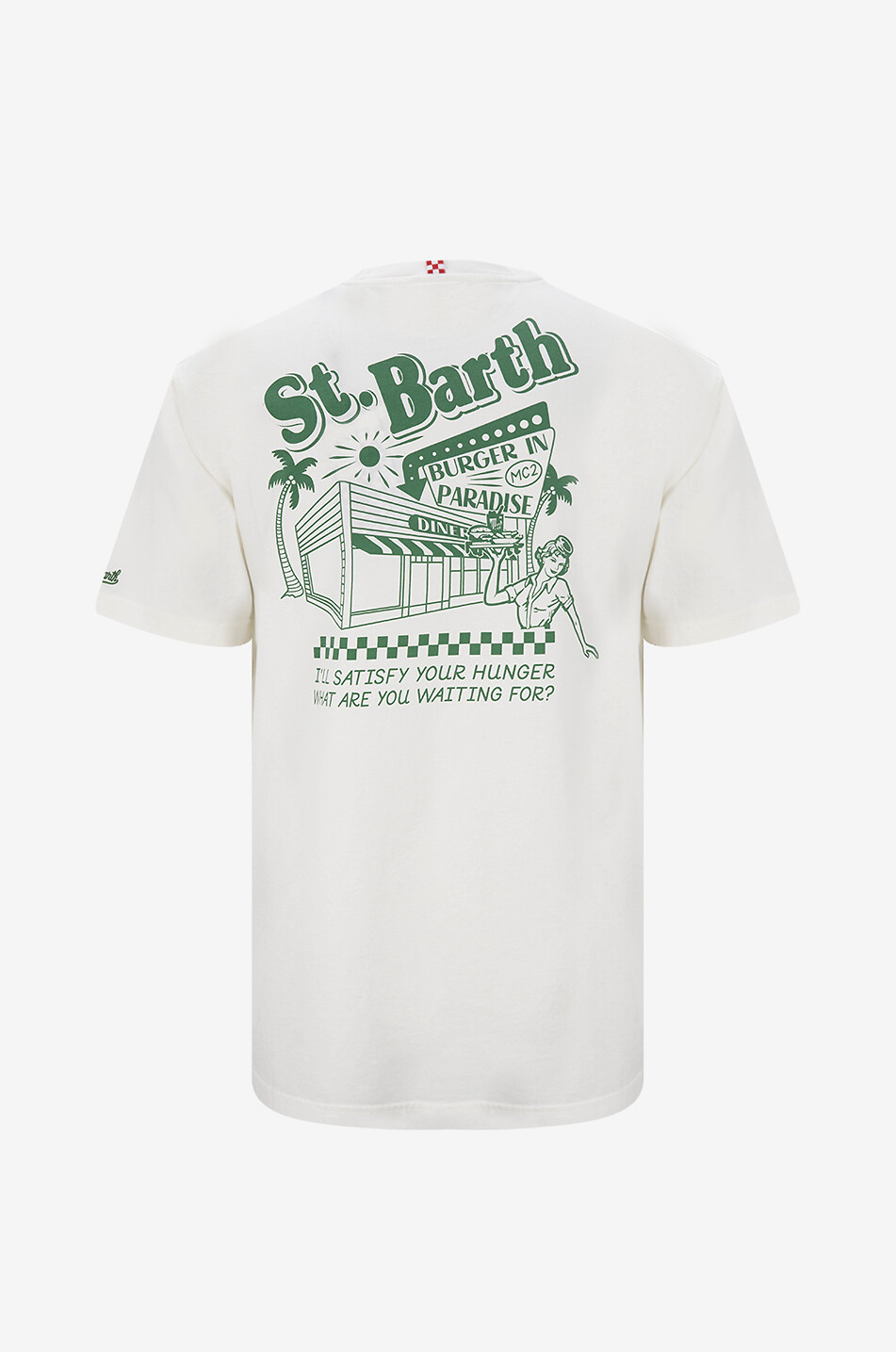 MC2 SAINT BARTH T-shirt à manches courtes en coton Burger in Paradise Homme BLANC 2