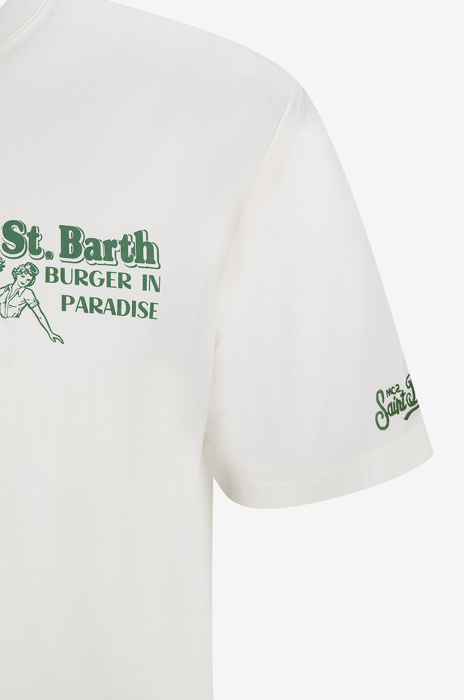 MC2 SAINT BARTH T-shirt à manches courtes en coton Burger in Paradise Homme BLANC 3
