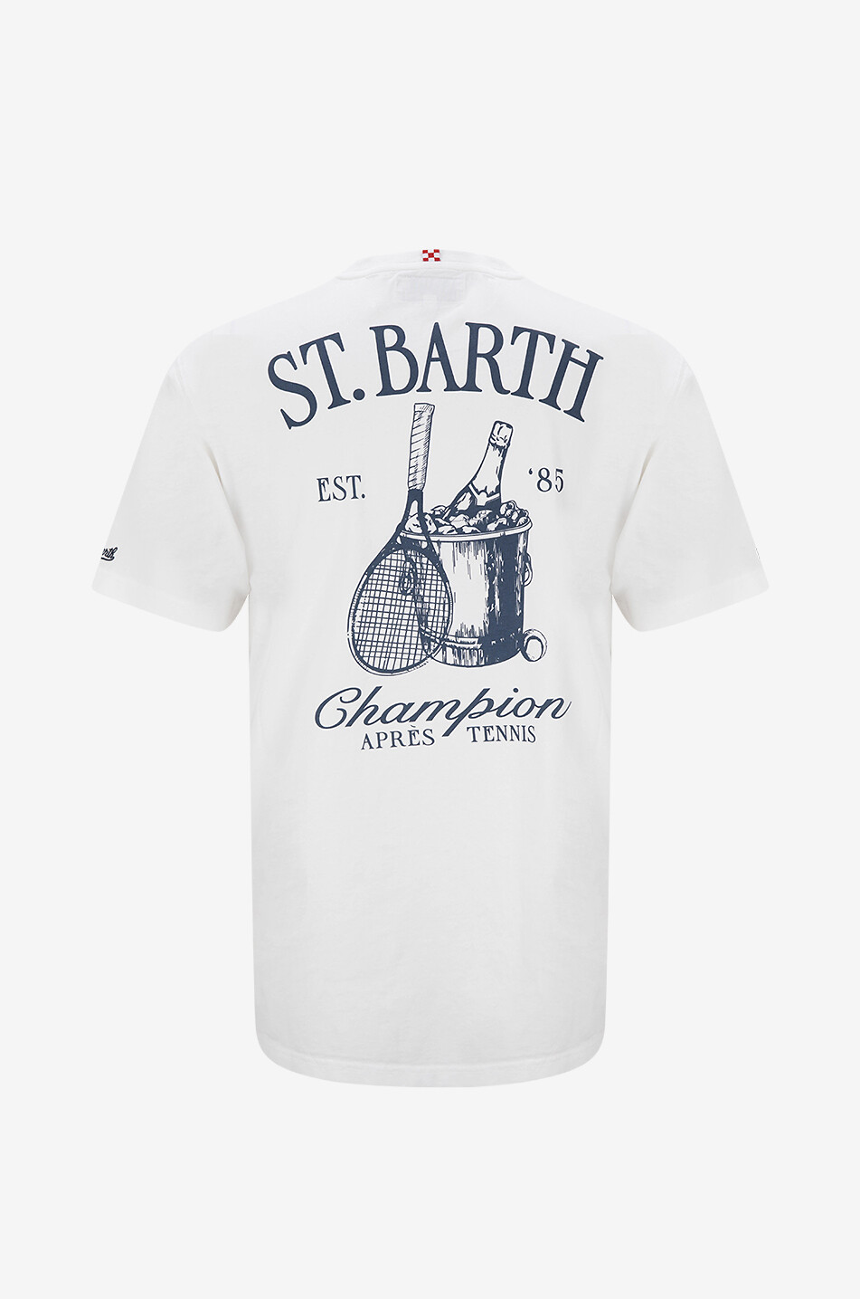 MC2 SAINT BARTH Kurzärmeliges T-Shirt aus Baumwolle Après Tennis Champ Herren WEISS 2