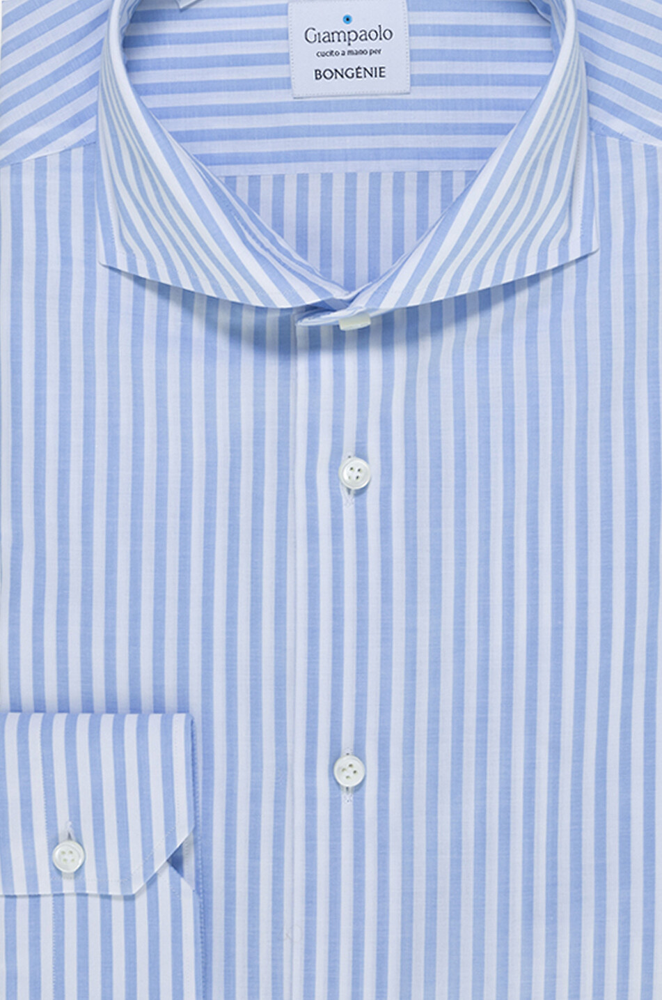 GIAMPAOLO Gestreiftes langärmeliges Hemd aus Baumwolle Herren HELLBLAU 2