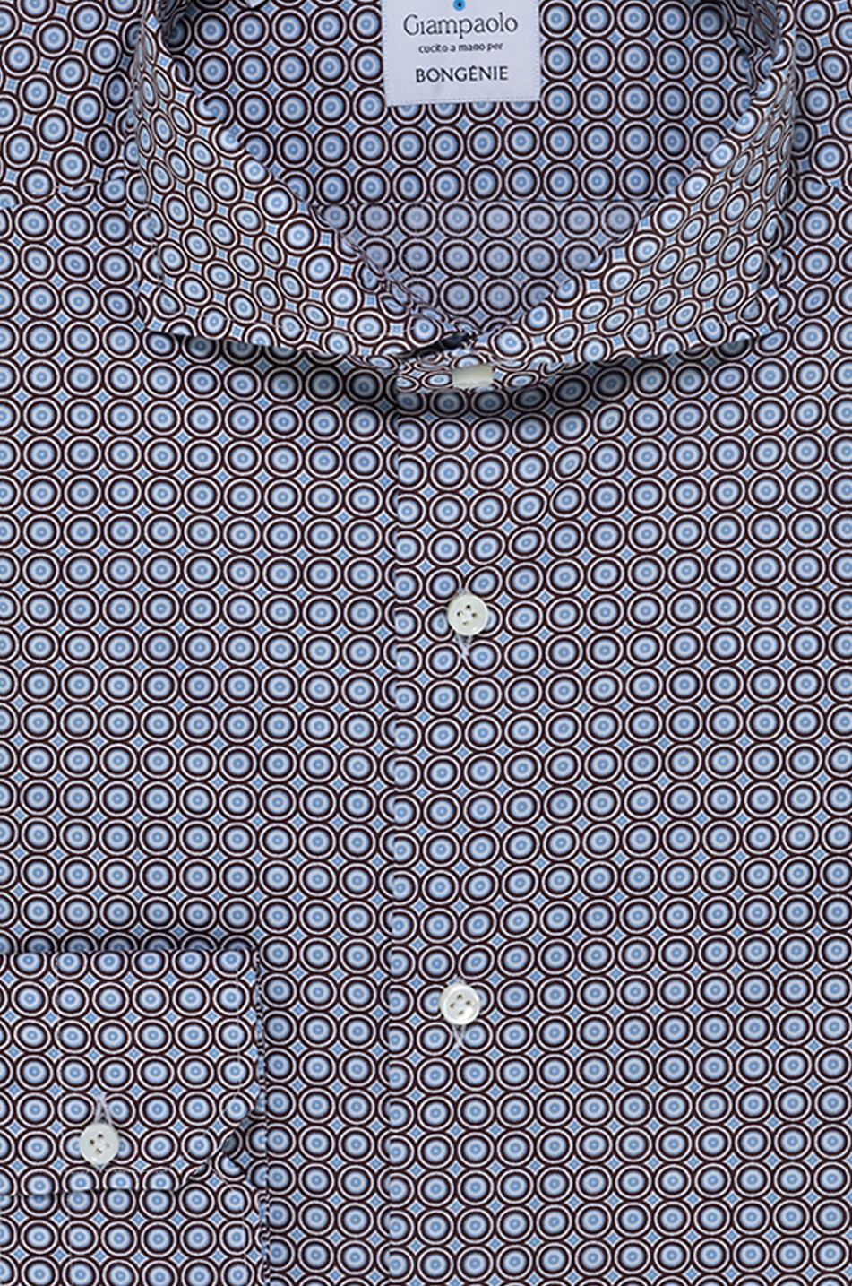 GIAMPAOLO Printed cotton long-sleeved shirt Men LIGHT BLUE 2