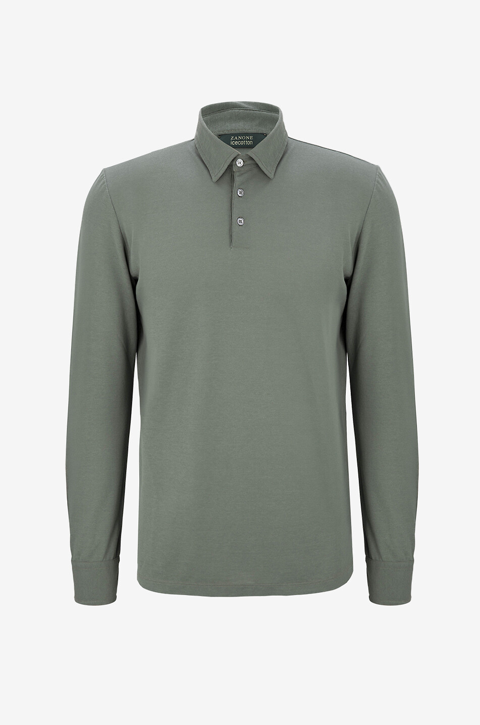 Polo à manches longues en maille de coton