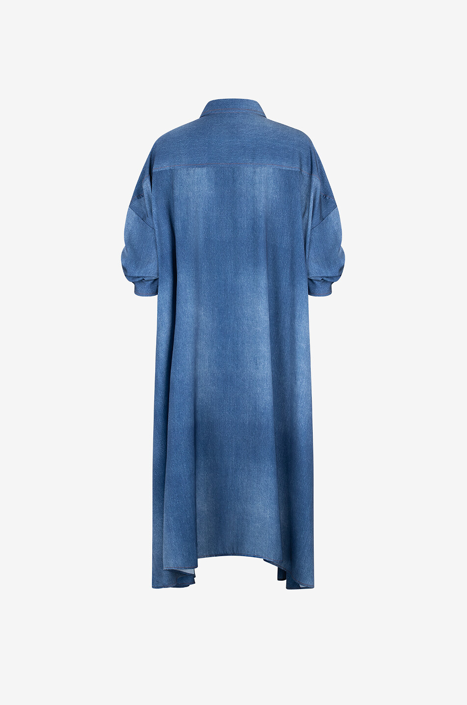 BARBARA BUI Asymmetric denim effect shirt dress Women BLUE 2