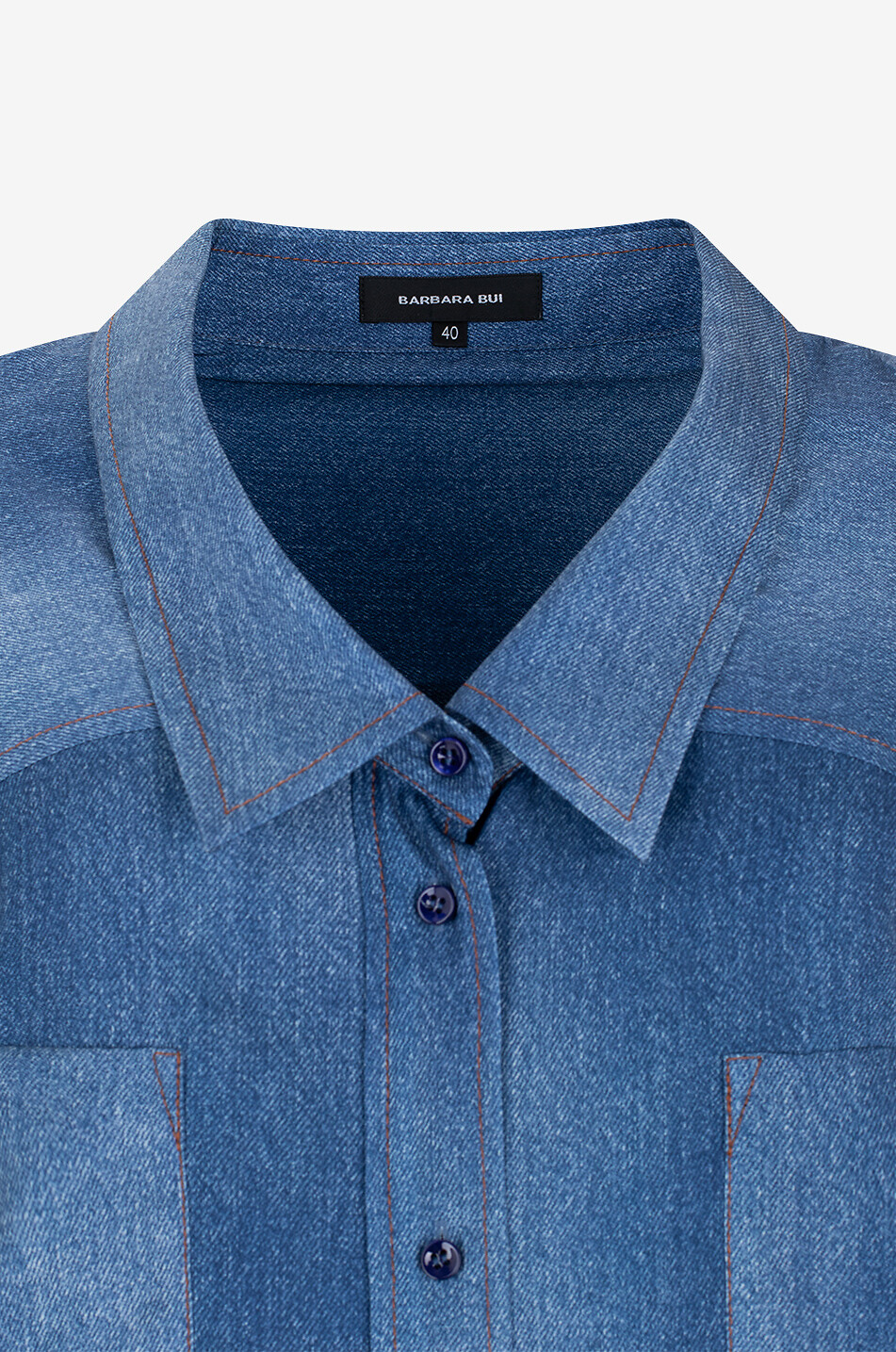 BARBARA BUI Asymmetric denim effect shirt dress Women BLUE 3