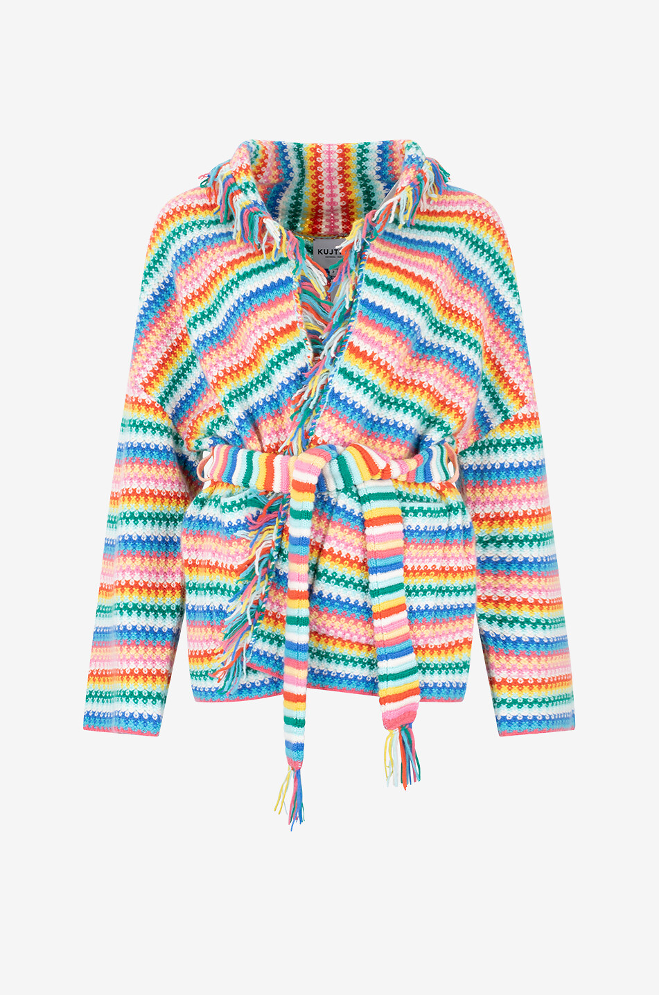 Cardigan Ceinturé Frangé Brunello Cucinelli - 100% Cachemire - Taille L - Neuf Avec étiquettes