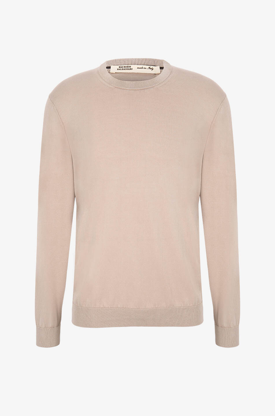 MAURIZIO BALDASSARI Pull à col rond en coton Homme Beige moyen 1