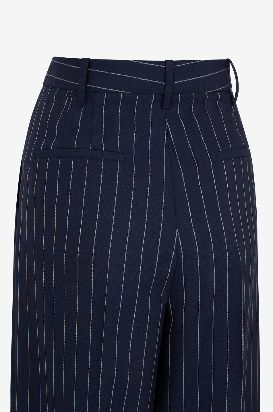 BARBARA BUI Bundfaltenhose mit hoher Taille und Tennisstreifen Damen DUNKELBLAU 3