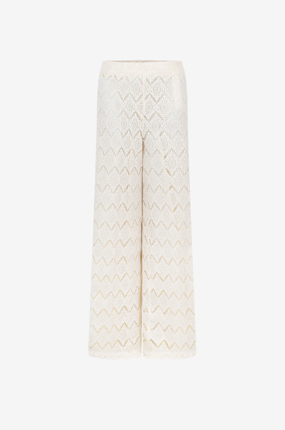 Hose mit weitem Bein aus Baumwollspitze