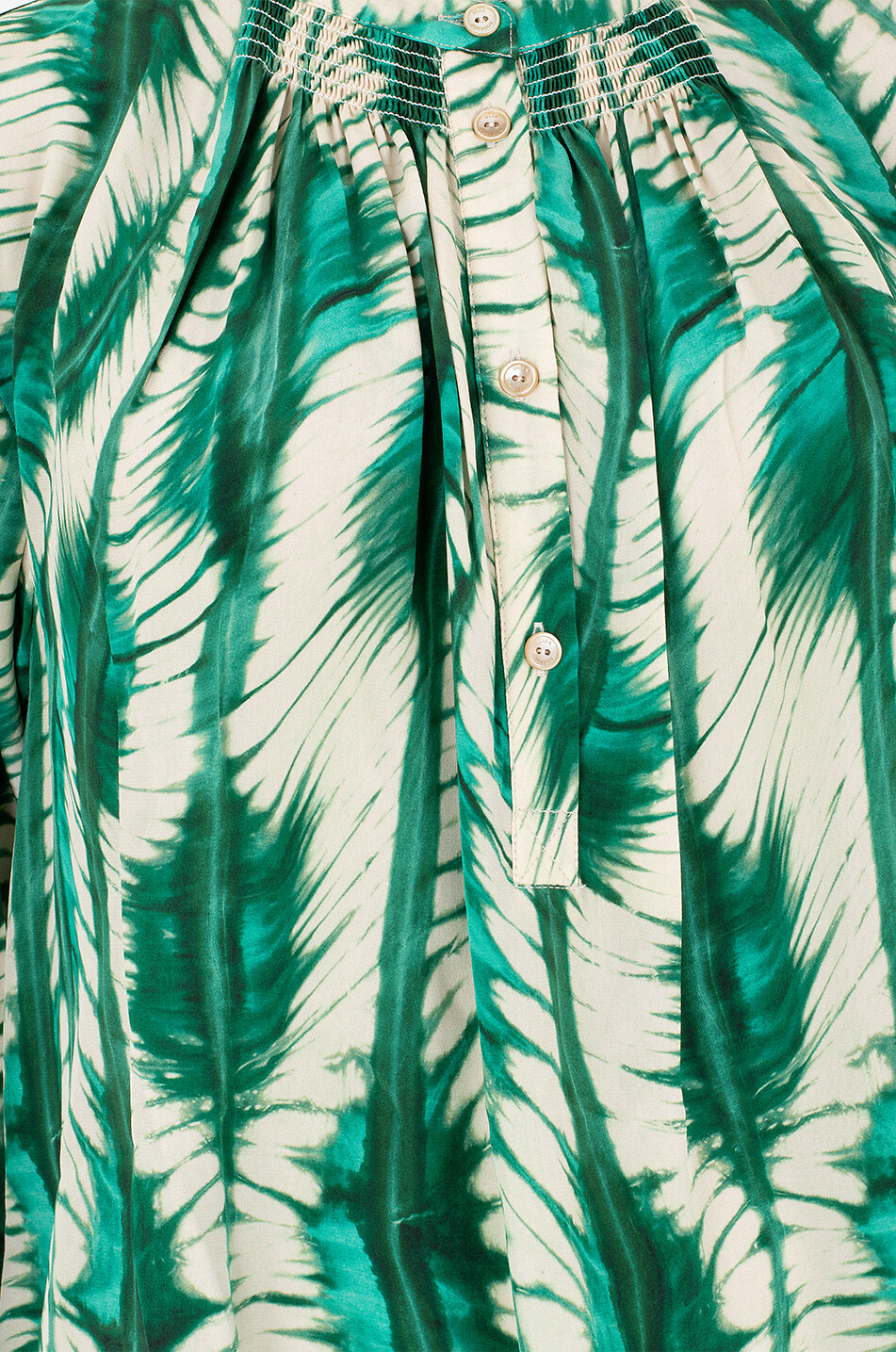 ULLA JOHNSON Blouse à manches longues en soie Nehir Femme VERT 3