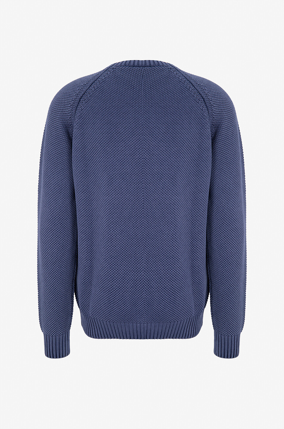 MAURIZIO BALDASSARI Pull ajouré à col rond en coton Homme BLEU FONCE 2