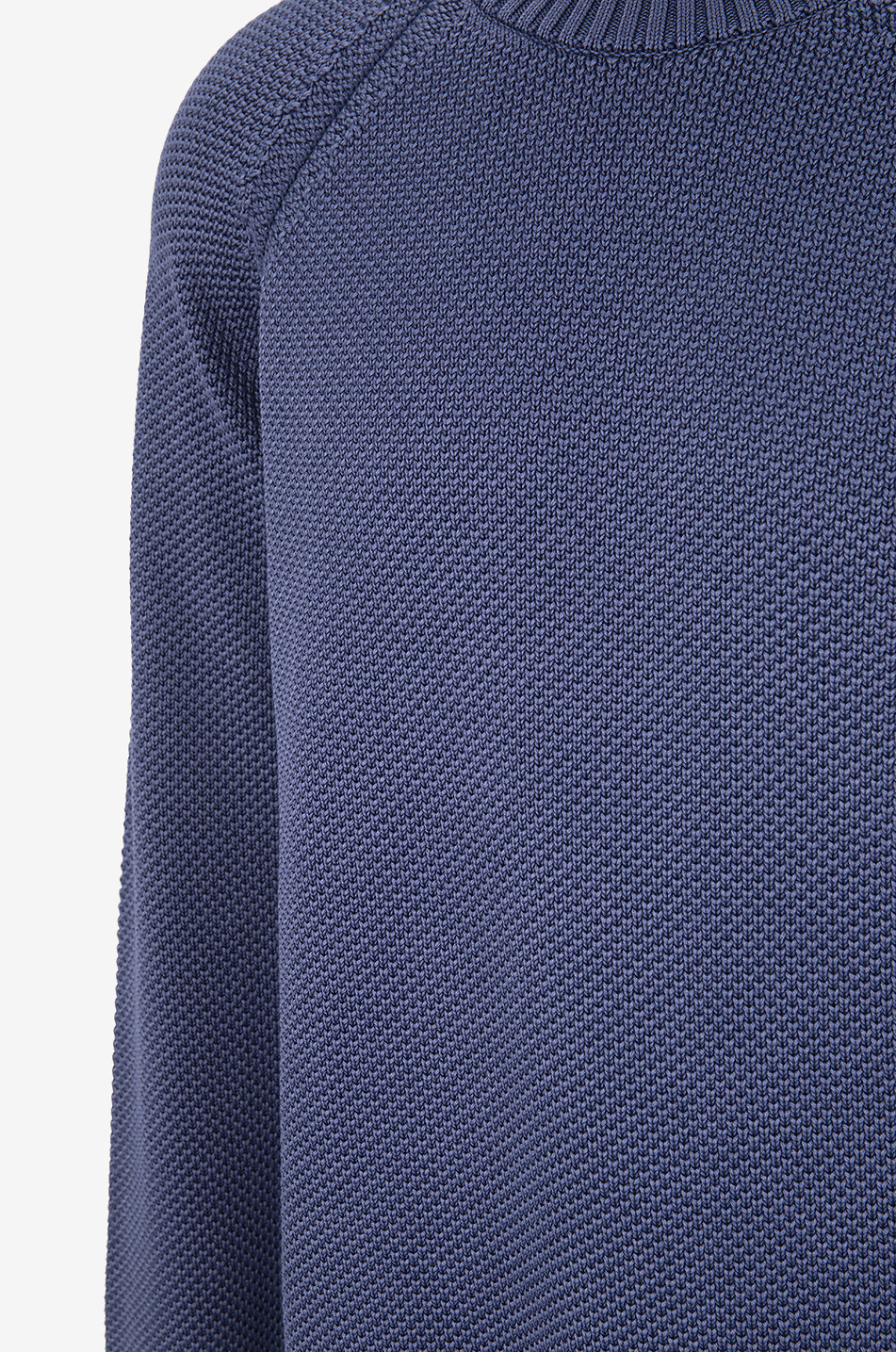 MAURIZIO BALDASSARI Pull ajouré à col rond en coton Homme BLEU FONCE 3