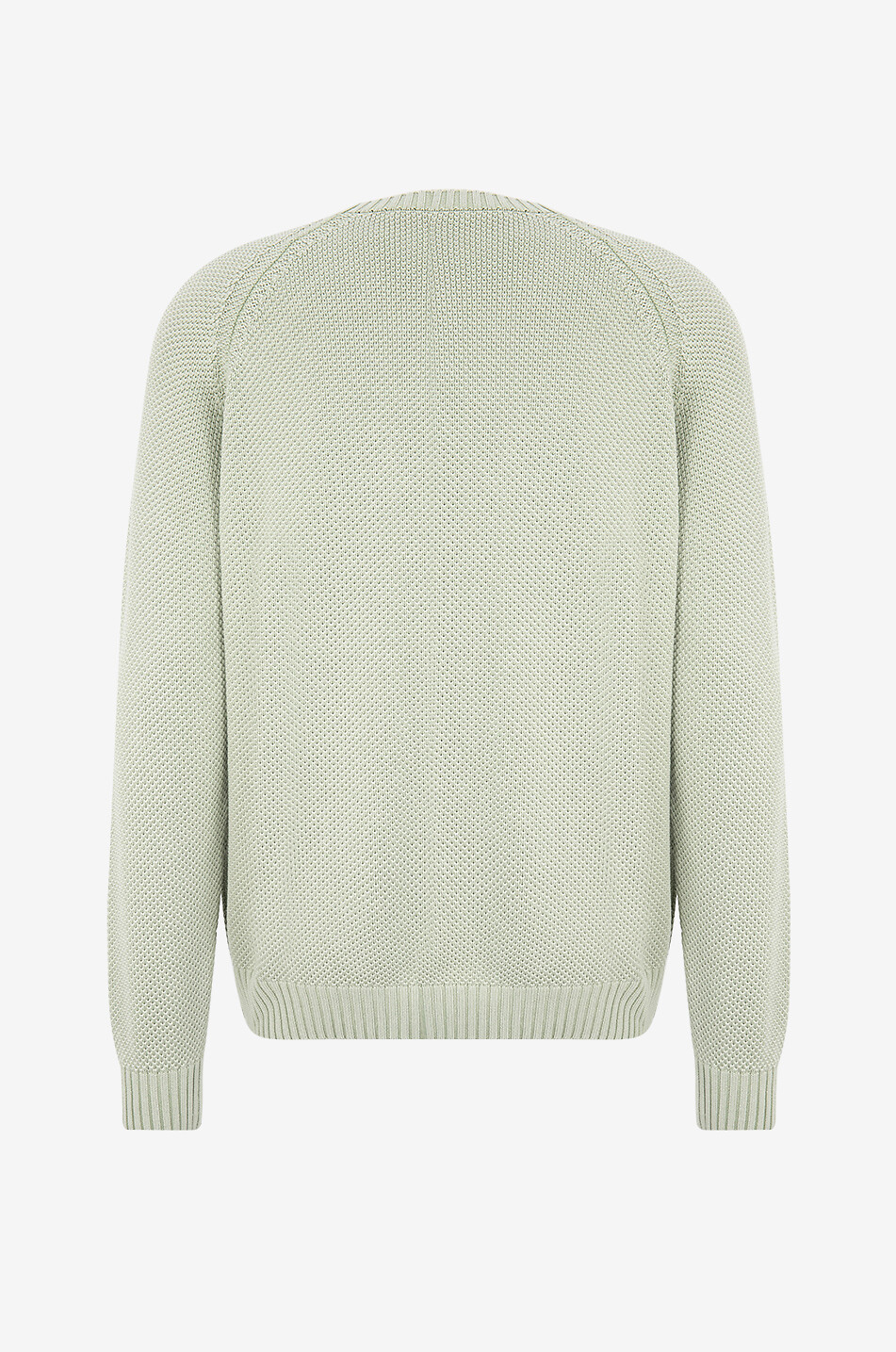 MAURIZIO BALDASSARI Round neck openwork cotton jumper Men MEDIUM GREEN 2