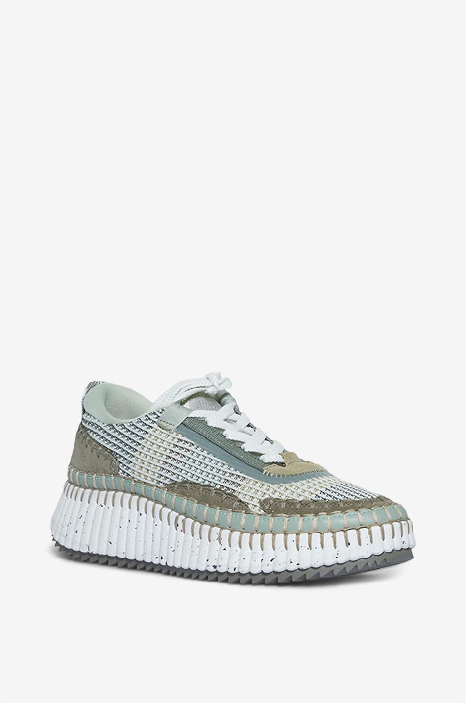 CHLOE Nama Eco-friendly low top mesh sneakers Women KHAKI 1