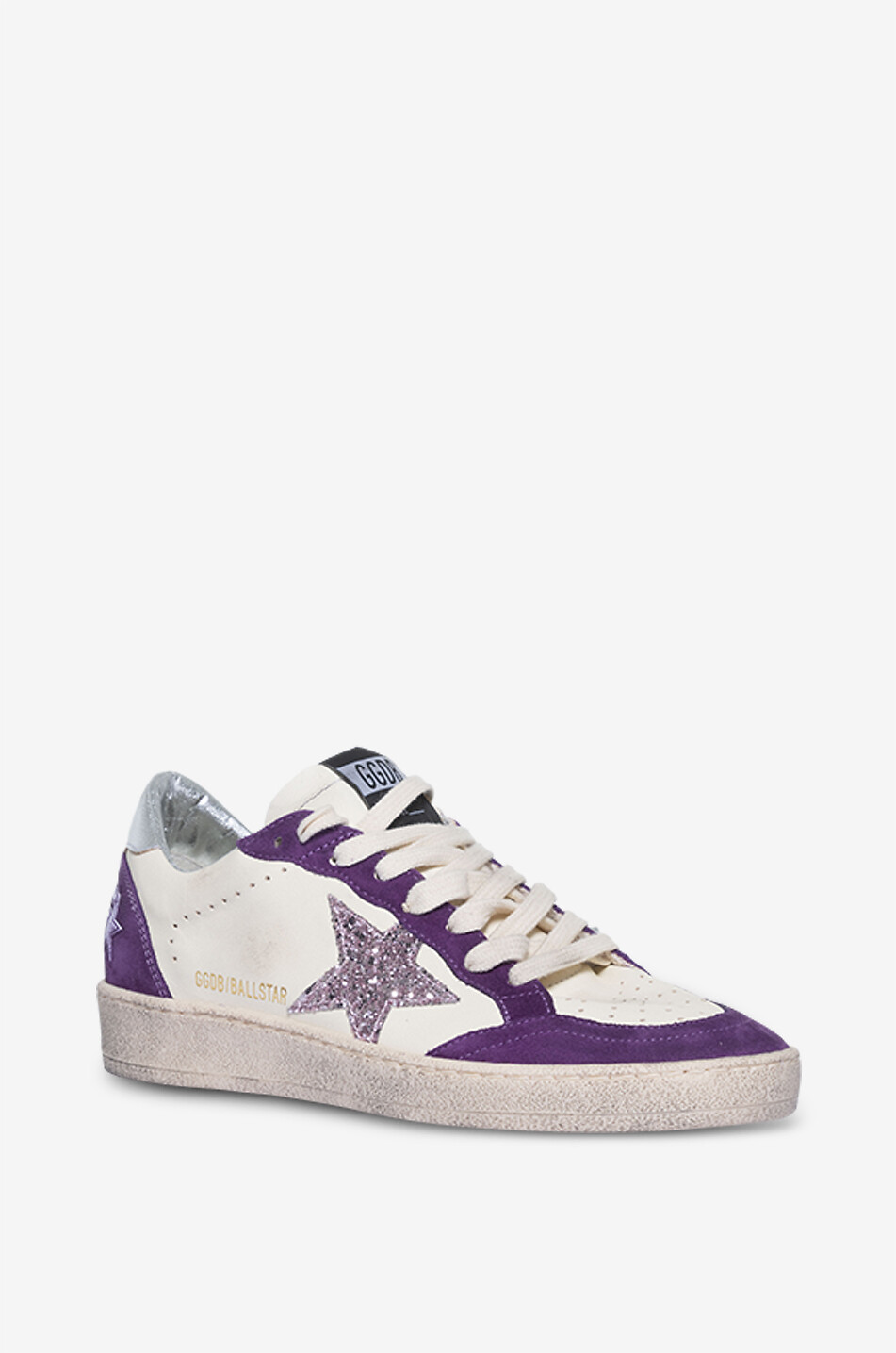 GOLDEN GOOSE Baskets basses bicolores à étoile paillettée Ball Star Femme VIOLET FONCÉ 1