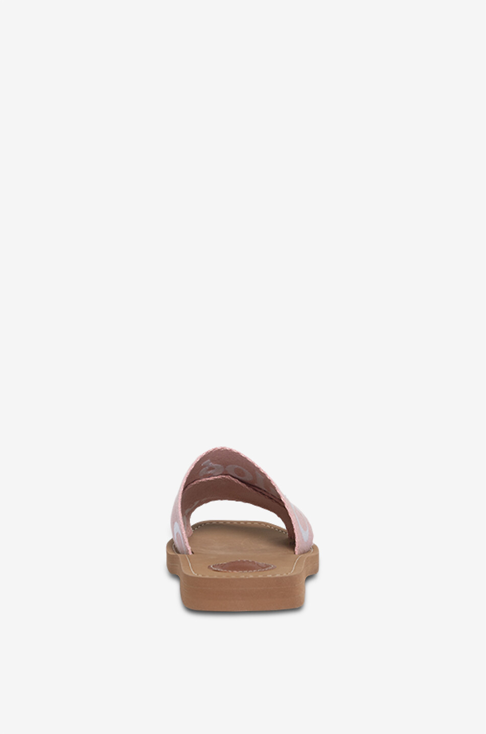 CHLOE Flache Pantoletten aus besticktem Leinen Woody Damen ROSA 4