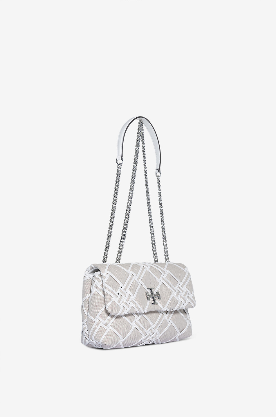 TORY BURCH Sac porté épaule en toile Kira Femme BLANC 2