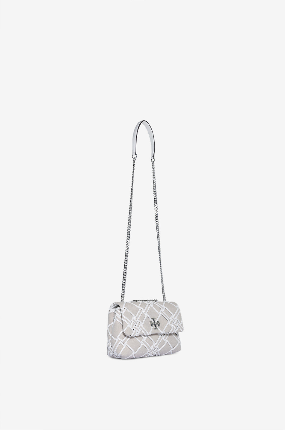 TORY BURCH Sac porté épaule en toile Kira Femme BLANC 5
