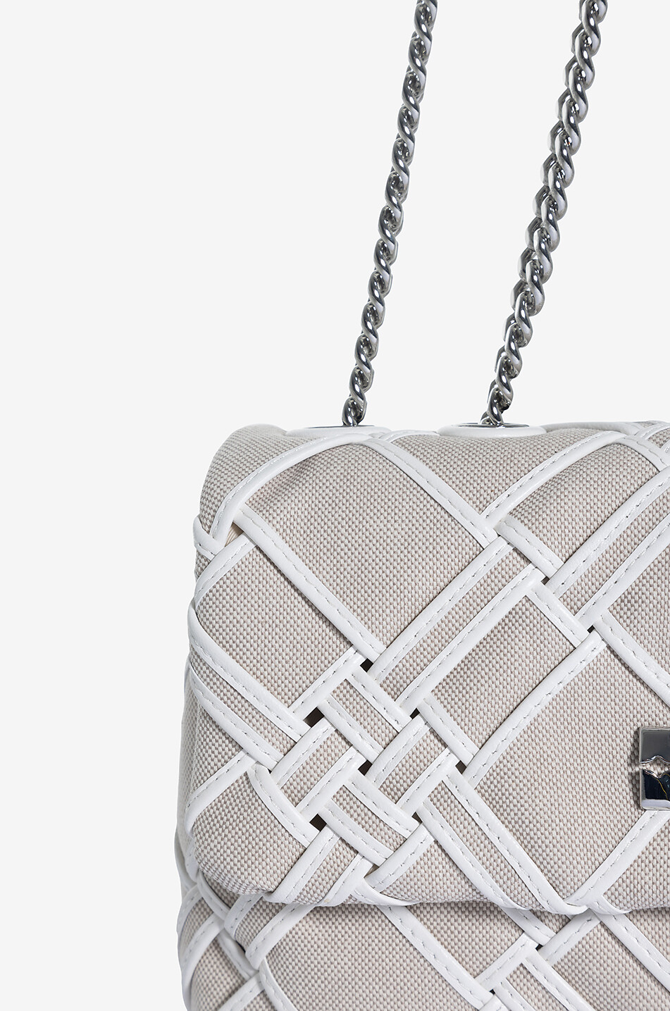 TORY BURCH Sac porté épaule en toile Kira Femme BLANC 6