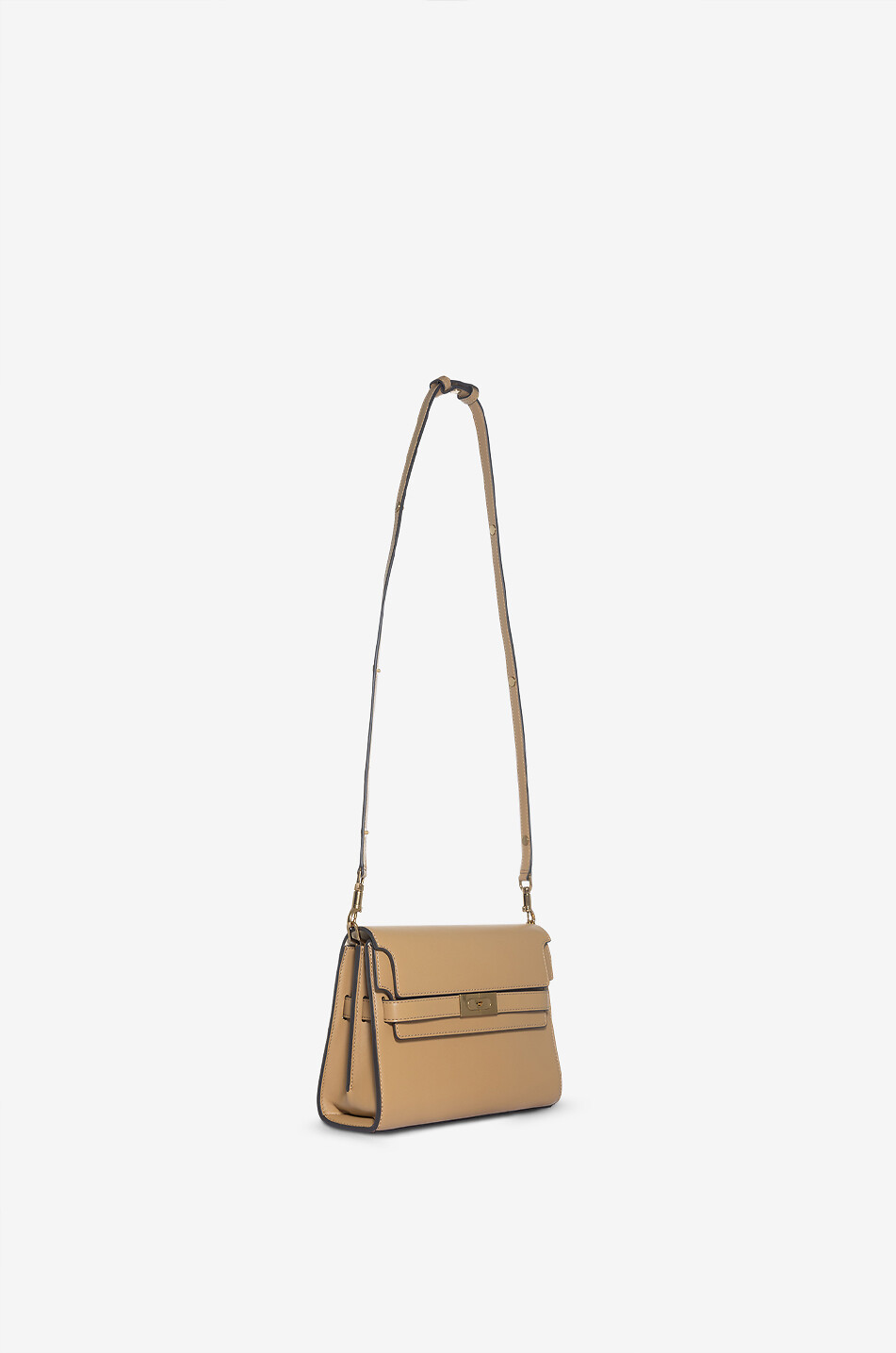 TORY BURCH Sac porté épaule en cuir de veau Lee Radziwill Femme Beige Foncé 2