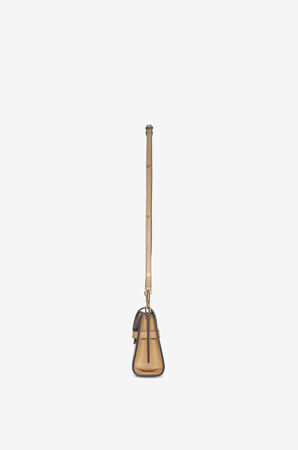 TORY BURCH Sac porté épaule en cuir de veau Lee Radziwill Femme Beige Foncé 4