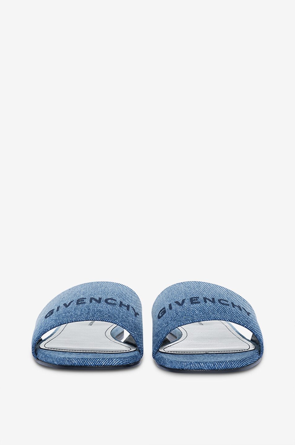 Mules plates en denim dégradé 4G